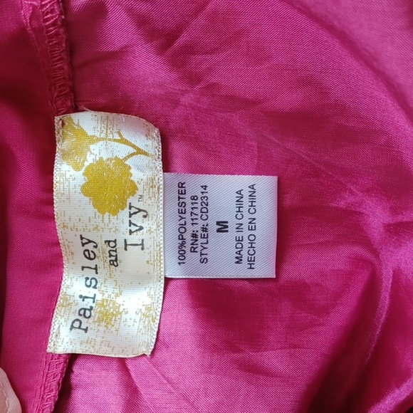 Paisley & Ivy Short Sleeve Mini Dress with V-Neck Back Cutout- Pink, lined skirt - Picture 7 of 8